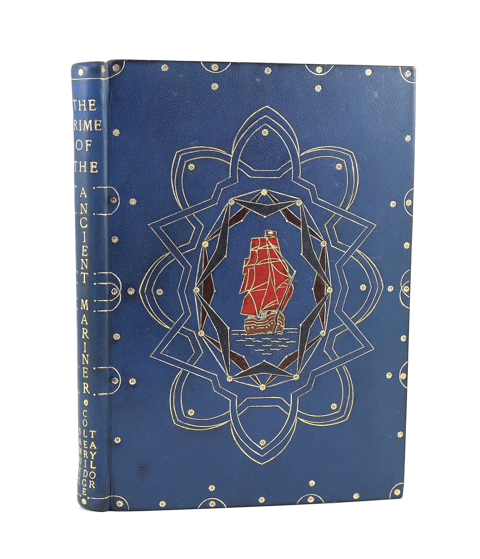 Coleridge, Samuel Taylor - The Rime of the Ancient Mariner, number 317 of 525, illustrated and signed by Willy Pogany, with coloured title and 20 tipped-in colour plates, 4to, fine binding morocco gilt extra, the upper b